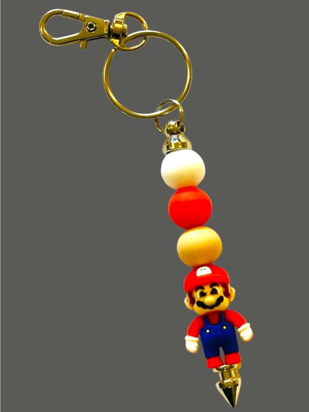 Superhero-Inspired Red & Blue Mario Keychain or back pack Handmade